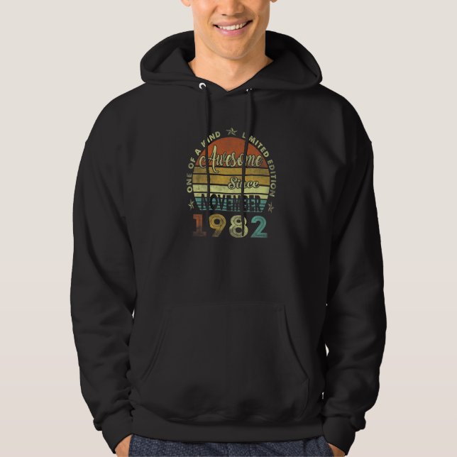 Sudadera 40.º cumpleaños increíble desde noviembre de 1982  (Anverso)