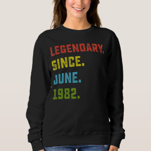 Sudadera 40.º cumpleaños legendario desde junio de 1982 40