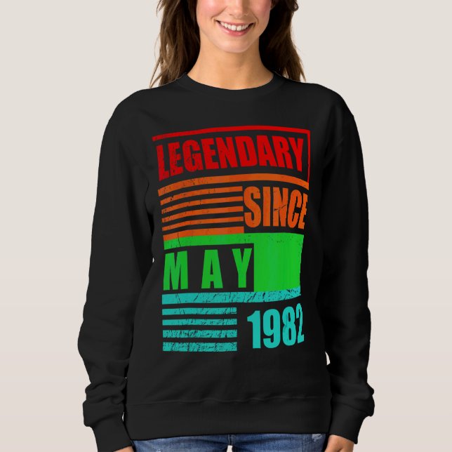 Sudadera 40.º cumpleaños legendario desde mayo de 1982 cump (Anverso)