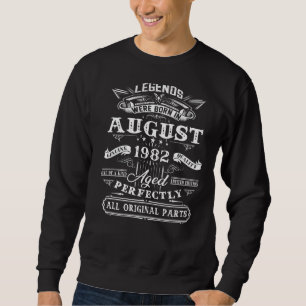 Sudadera 40.º Nacimiento De Leyendas En Agosto De 1982 40 A