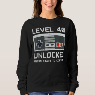 Sudadera 40 Años Cuarenta Cumpleaños Nivel 40 Jugador Desbl