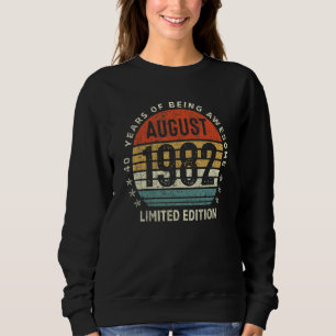 Sudadera 40 años de edad agosto 1982  cumpleaños 40