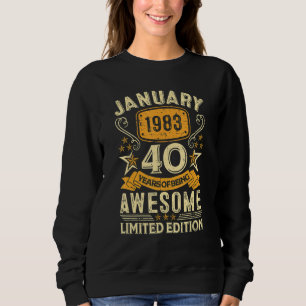 Sudadera 40 años de edad increíble desde enero de 1983 40º