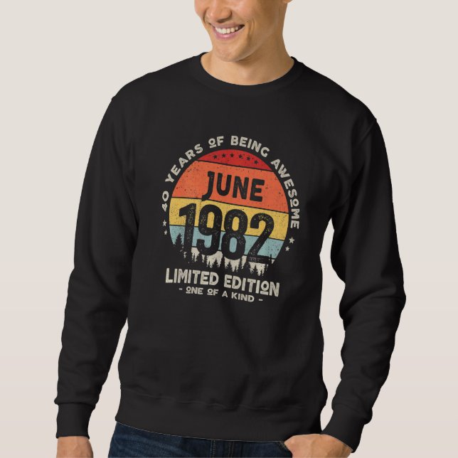 Sudadera 40 años Junio 1982 40º cumpleaños 1 (Anverso)