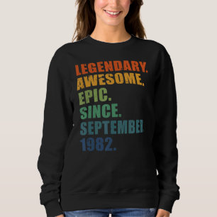 Sudadera 40 Cumpleaños Septiembre 1982 Hombres y Mujeres 40