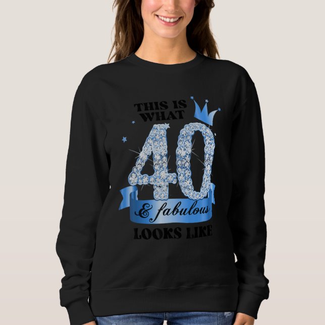 Sudadera 40 & Fabulous I Blue White Party Group Candid Phot (Anverso)