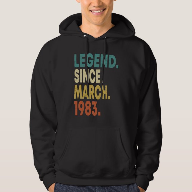 Sudadera 40 Years Old Men Women Legend Since March 1983 40t (Anverso)
