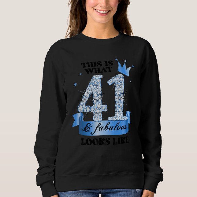 Sudadera 41 & Fabulous I Blue White Party Group Candid Phot (Anverso)