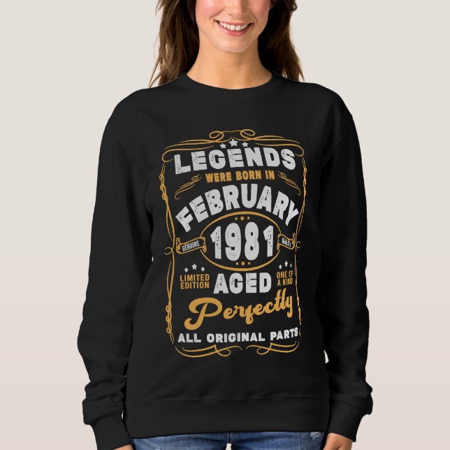 Sudadera 42 Leyendas De Decoración De Cumpleaños Nacidas En (Anverso)