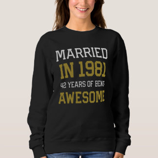 Sudadera 42nd Anniversary for Men Married In 1981 Couples H