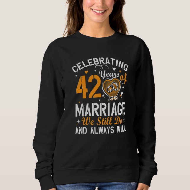 Sudadera 42th Wedding Anniversary Matching Couple Men Women (Anverso)