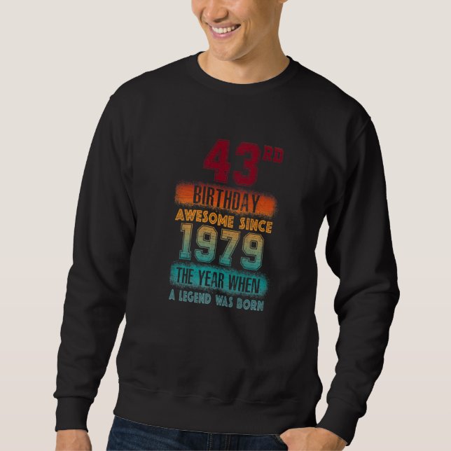 Sudadera 43.ª fiesta de cumpleaños increíble desde 1979 (Anverso)