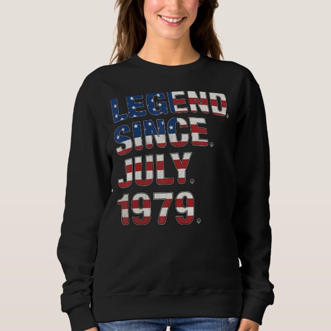 Sudadera 43.ª Leyenda De Cumpleaños Desde Julio De 1979 Ban (Anverso)