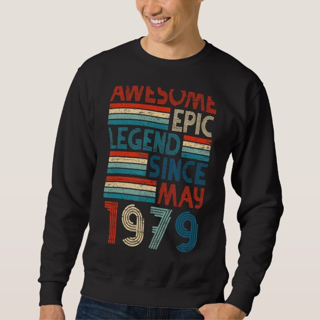 Sudadera 43.ª leyenda épica del cumpleaños desde mayo de 19 (Anverso)