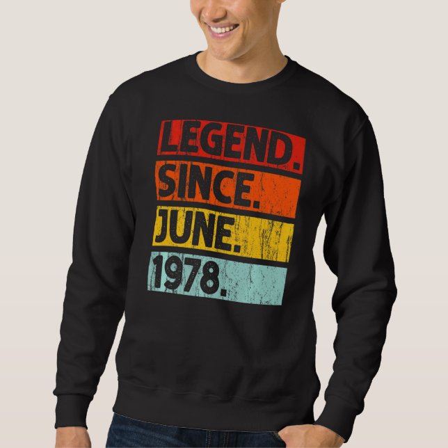Sudadera 44ª leyenda de cumpleaños desde junio de 1978 44 a (Anverso)