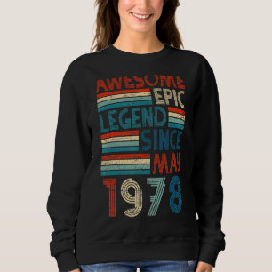 Sudadera 44.ª Leyenda épica asombrosa desde mayo de 1978