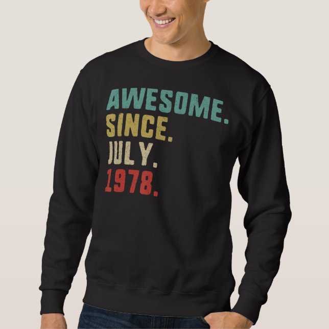 Sudadera 44.º cumpleaños de hombres increíbles desde julio  (Anverso)