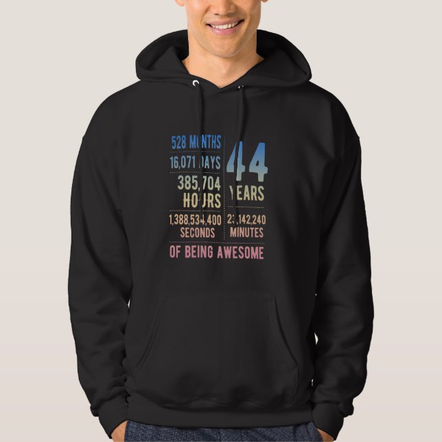 Sudadera 44.º cumpleaños mujeres graciosas de 44 años (Anverso)