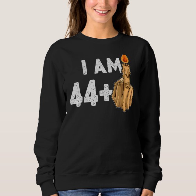 Sudadera 44+1 Dedo medio 45º Provocativo de cumpleaños (Anverso)