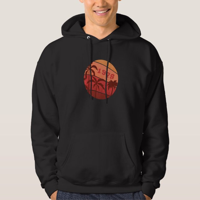 Sudadera 44 Aniversario Clásico Retro Palm Sunset Birthda (Anverso)