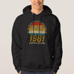Sudadera 44 años de edad 1981 Regalo retro asombroso de 44
