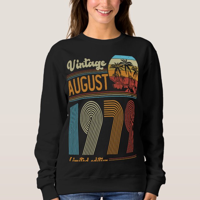 Sudadera 44 Años Vintage Agosto 1979 Mujeres M (Anverso)