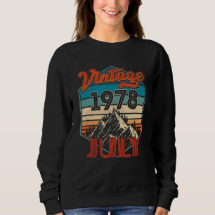 Sudadera 44 Cumpleaños Vintage Julio 1978 Retro Sunset