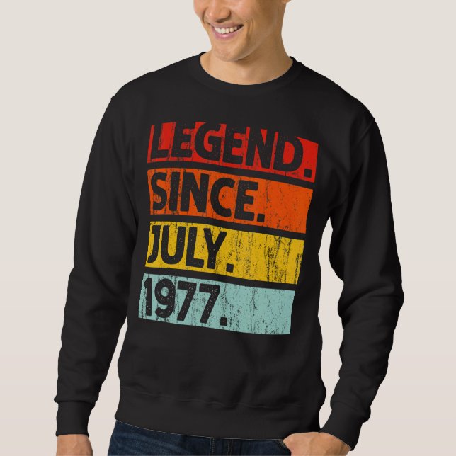 Sudadera 45.ª leyenda de cumpleaños desde julio de 1977 45  (Anverso)