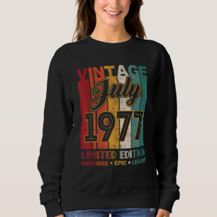 Sudadera 45.º cumpleaños Vintage Julio 1977 Impresionante l