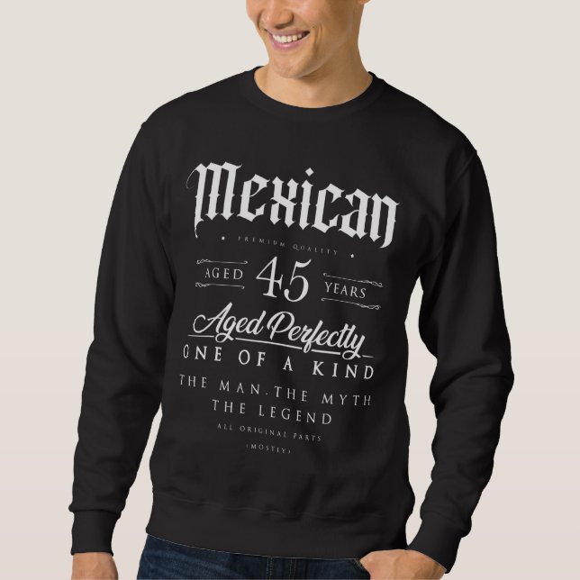 Sudadera 45.º regalo de cumpleaños Menor de 45 años Nacido  (Anverso)