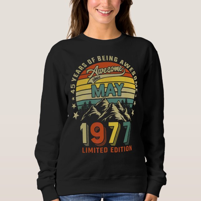 Sudadera 45 Años Aterradores Desde Mayo De 1977 Vint (Anverso)