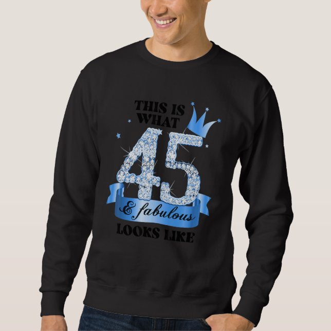 Sudadera 45 & Fabulous I Blue White Party Group Candid Phot (Anverso)