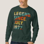 Sudadera 45th Birthday Gifts 45 Years Old Legend Since<br><div class="desc">45th Birthday Gifts 45 Years Old Legend Since July 1977 Gift. Perfect gift for your dad,  mom,  papa,  men,  women,  friend and family members on Thanksgiving Day,  Christmas Day,  Mothers Day,  Fathers Day,  4th of July,  1776 Independent day,  Veterans Day,  Halloween Day,  Patrick's Day</div>
