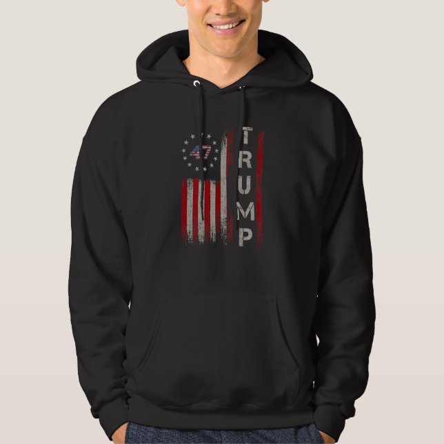 Sudadera 47.º presidente Donald Trump 47 bandera estadounid (Anverso)