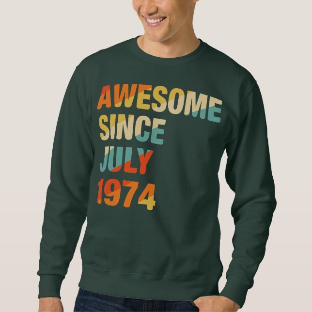 Sudadera 48º cumpleaños maravilloso desde julio de 1974 48 (Anverso)