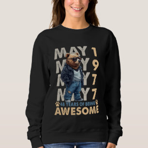 Sudadera 48.ª Leyenda del Oso de Cumpleaños Mayo 1977 48 Añ