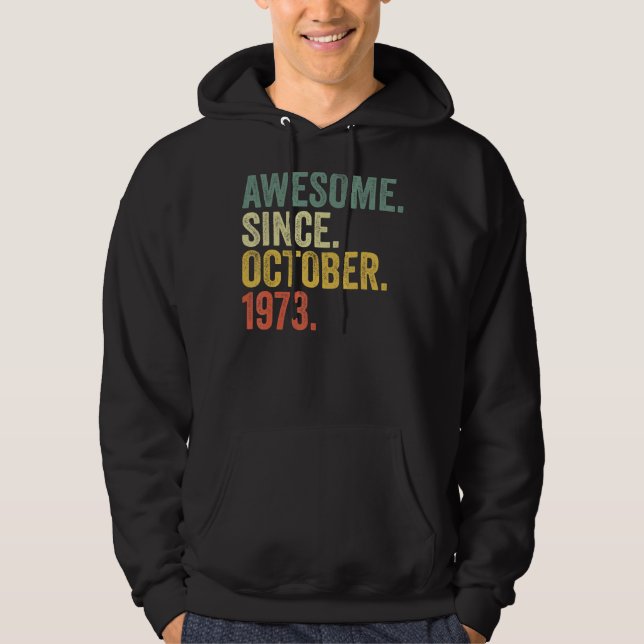 Sudadera 49° cumpleaños increíble desde octubre de 1973 49  (Anverso)
