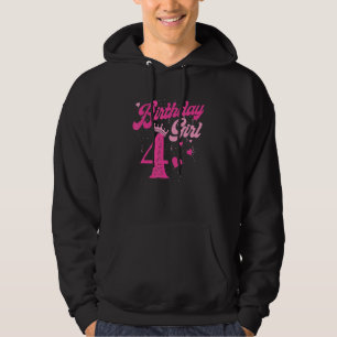 Sudadera 4.ª Chica de cumpleaños Corona, cumpleaños de 4 añ