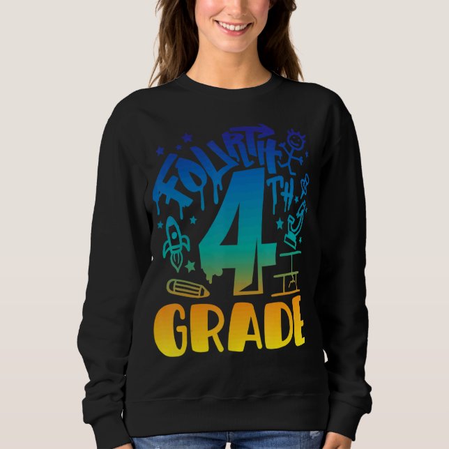 Sudadera 4.º Primer Día Del Maestro Escolar De Vuelta A (Anverso)