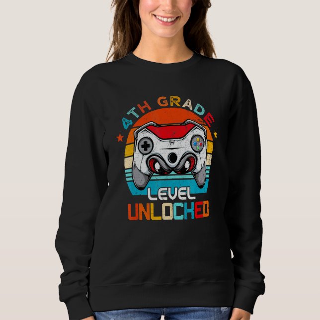Sudadera 4.º Videojuego desbloqueado de nivel de grado de v (Anverso)
