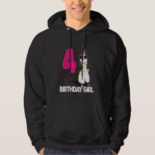 Sudadera 4 años Cumpleaños Chica Ferret Cumpleaños
