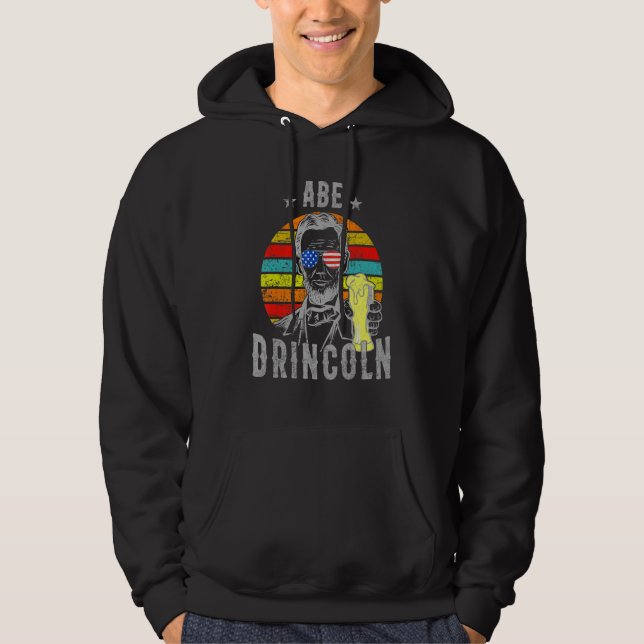 Sudadera 4 De Julio Abe Drincoln Abraham Bebiendo 4 De Juli (Anverso)