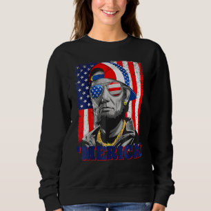 Sudadera 4 De Julio Abraham Lincoln Bandera Americana B