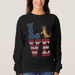 Sudadera 4 De Julio Amo Patriótico Alemán Pastor Perro Ame