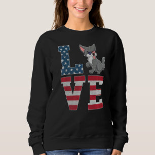 Sudadera 4 De Julio Amor Patriótico Alaskan Malamute Perro 