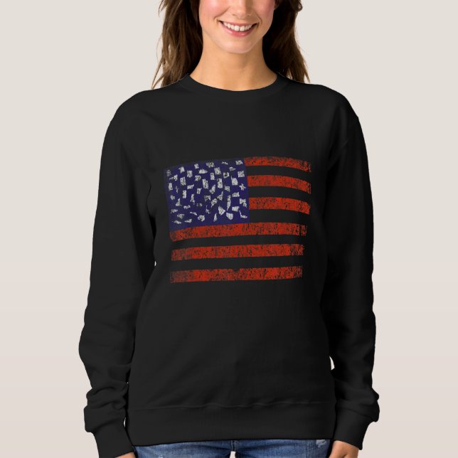Sudadera 4 De Julio Bandera Estadounidense Estadounidense P (Anverso)
