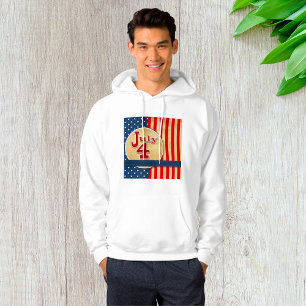 Sudadera 4 de julio Bandera estadounidense Mens Hoodie