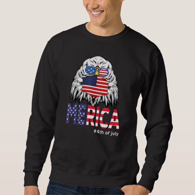 Sudadera 4 De Julio Bandera Estadounidense Merica Usa Gafas (Anverso)