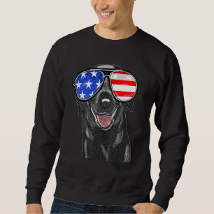 Sudadera 4 De Julio Black Lab Perro Bandera Americana Gafas
