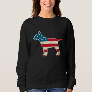 Sudadera 4 De Julio Bull Terrier Perro Bandera Estadouniden